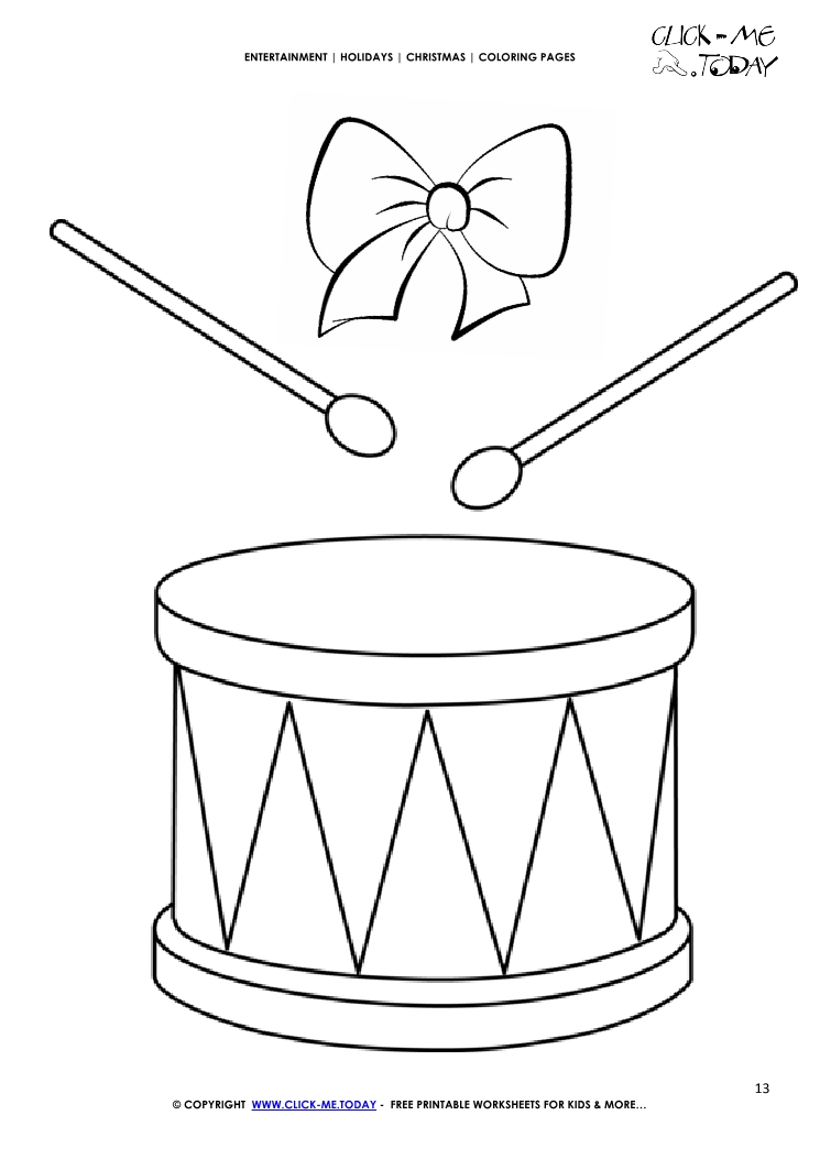 Christmas Drums Coloring page