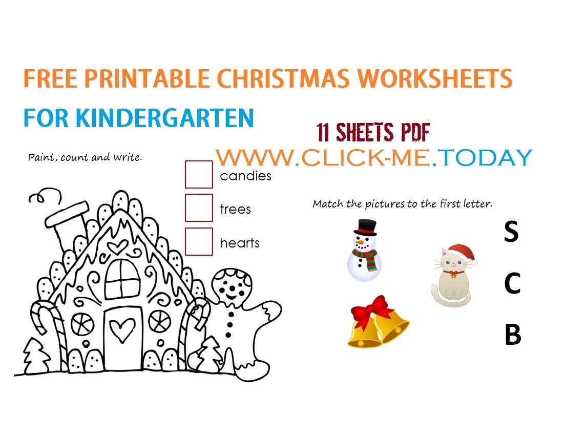 11 FREE PRINTABLE CHRISTMAS WORKSHEETS FOR KINDERGARTEN PDF