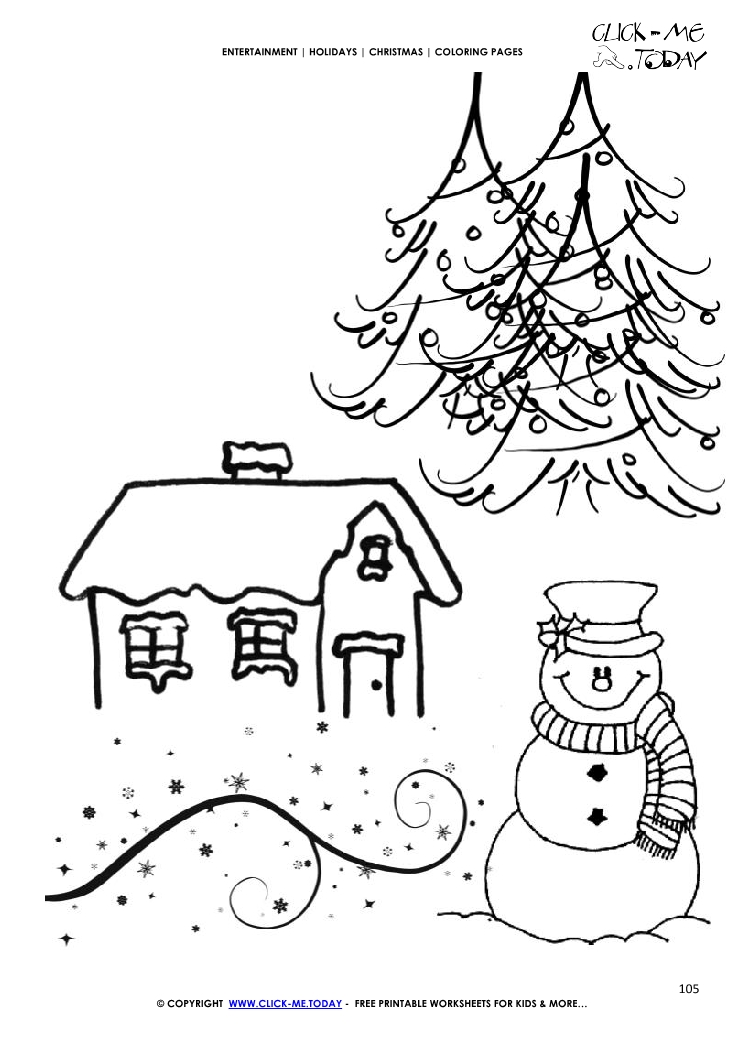 Christmas landscape Coloring page
