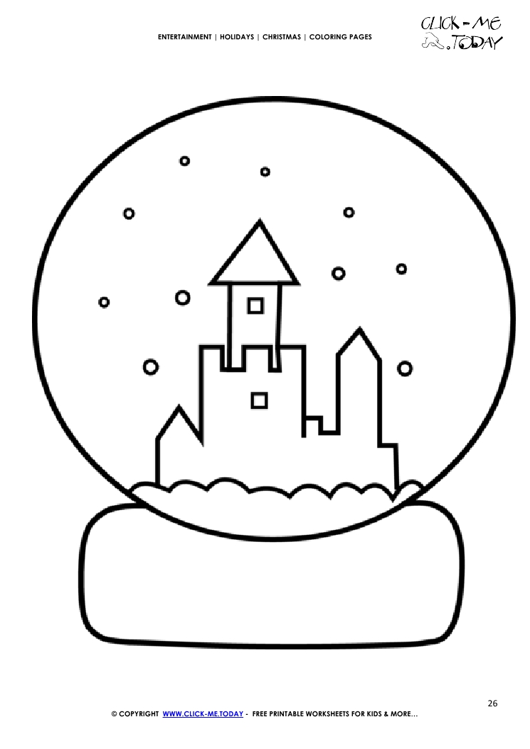 Christmas Snowball glass Coloring page