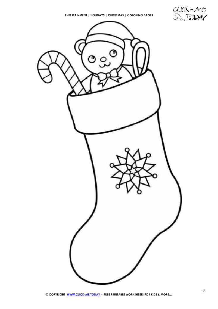 Christmas Stockings Coloring Page For Kids