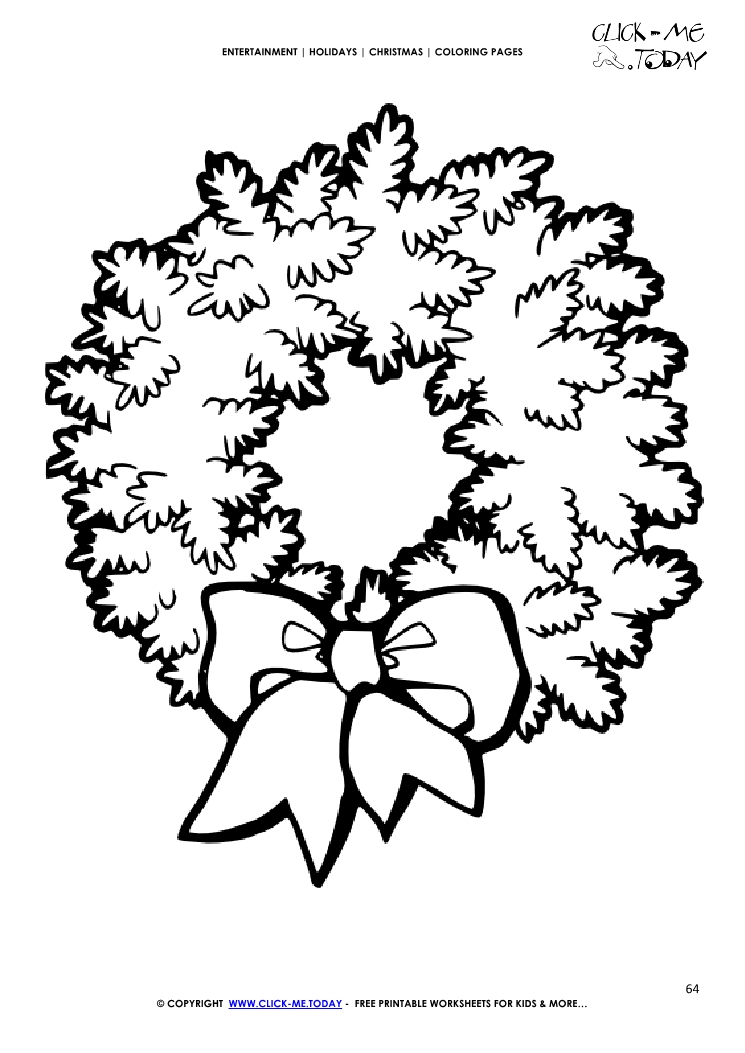 Christmas Wreath Coloring page