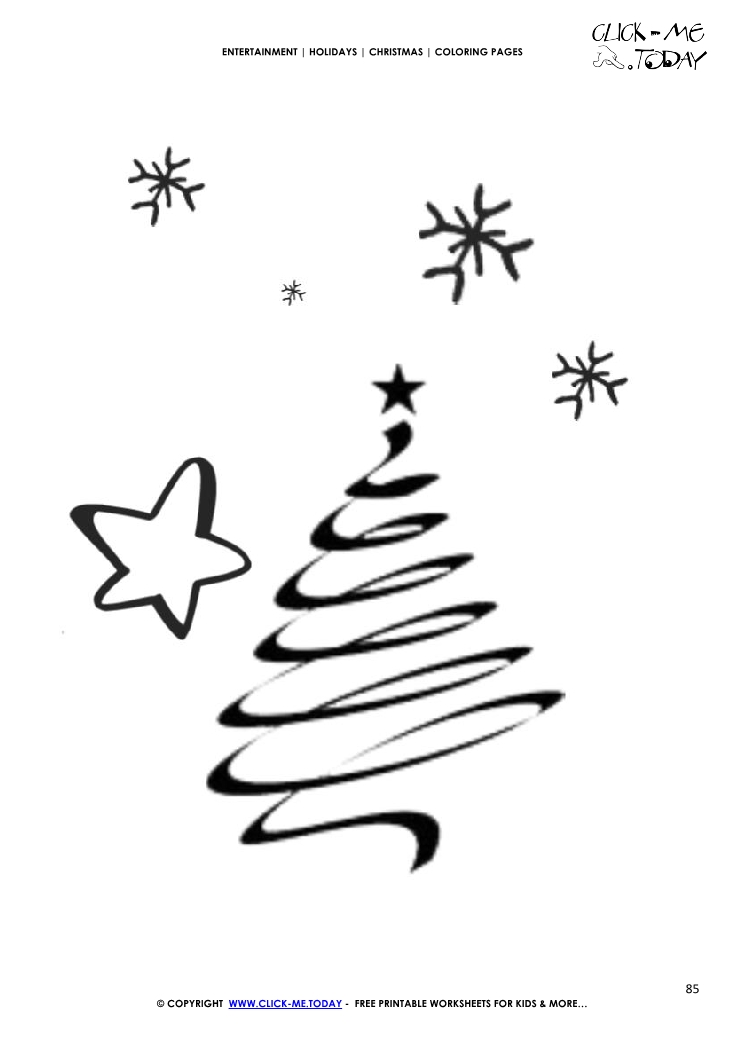 Christmas tree with stars Coloring page