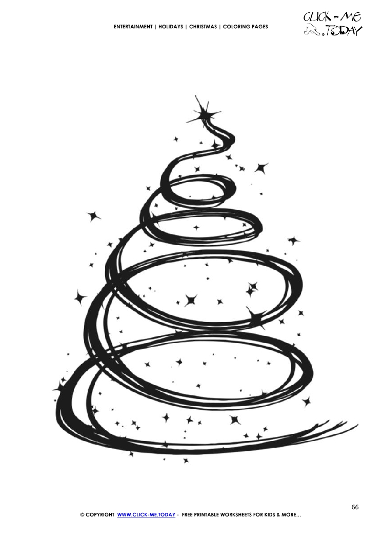 Curly Christmas tree Coloring page