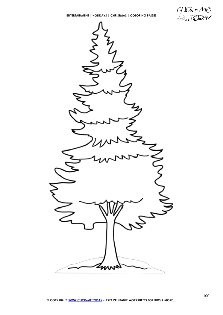 Cute fir Christmas Coloring page