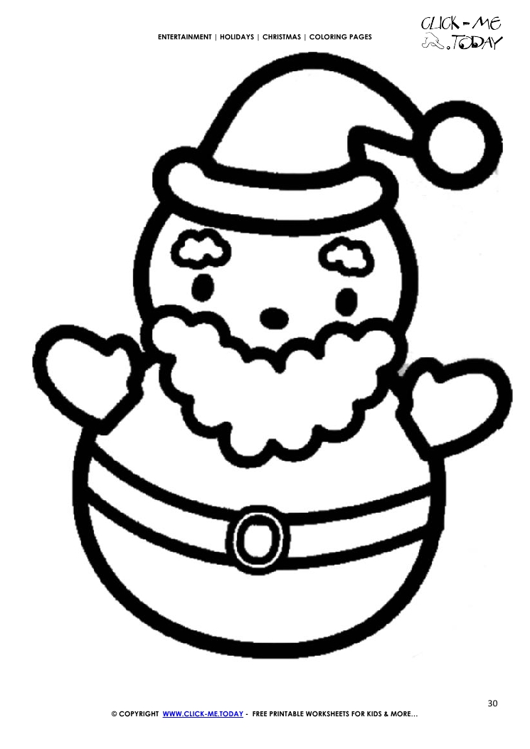Free Cute Santa Coloring page - Santa Claus 30