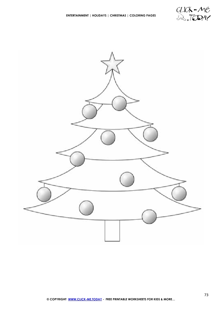 Decorated Xmas tree Coloring page