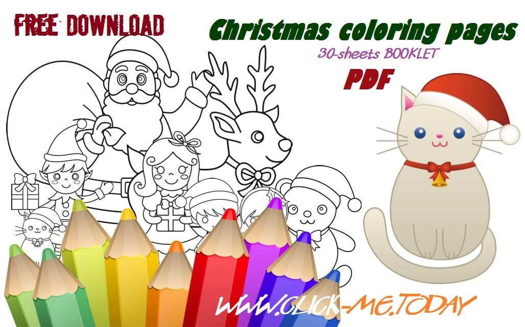 Download 30 Christmas coloring pages PDF