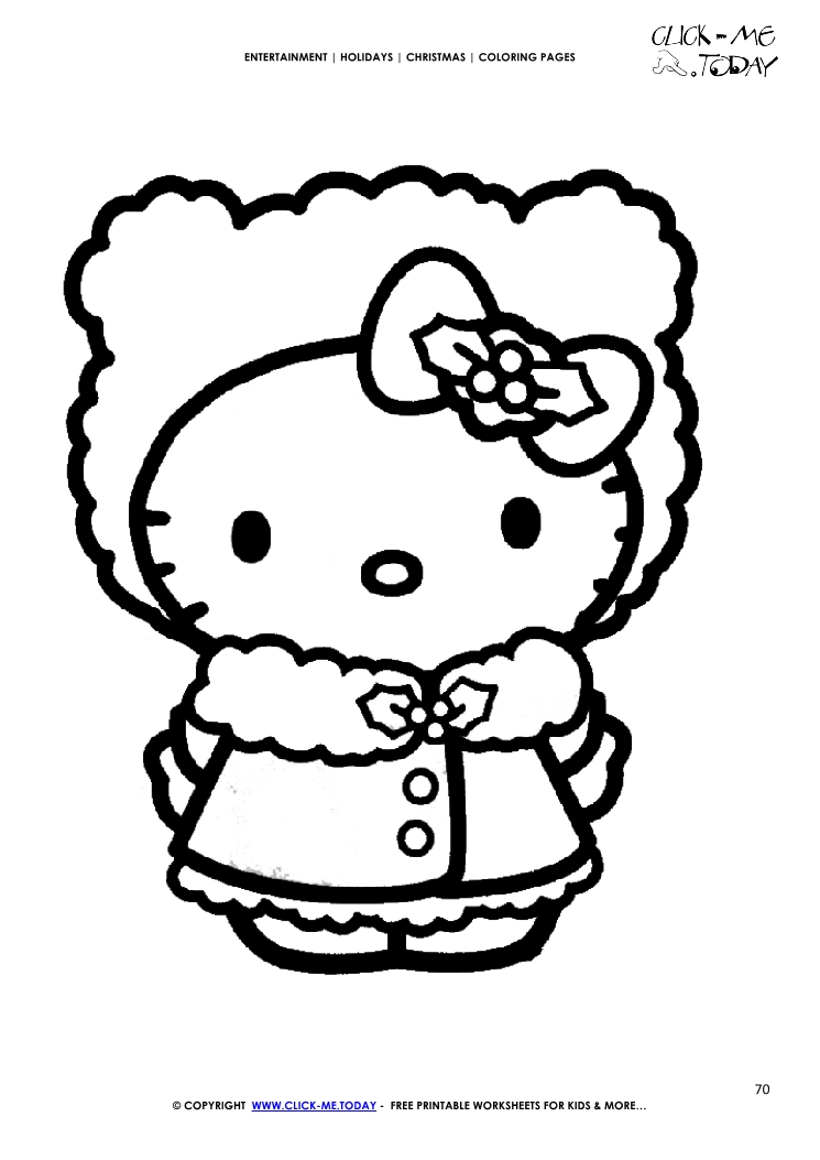 Hello Kitty with hat Coloring page