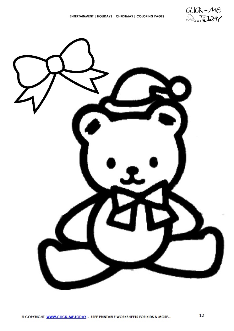 christmas bear coloring pages