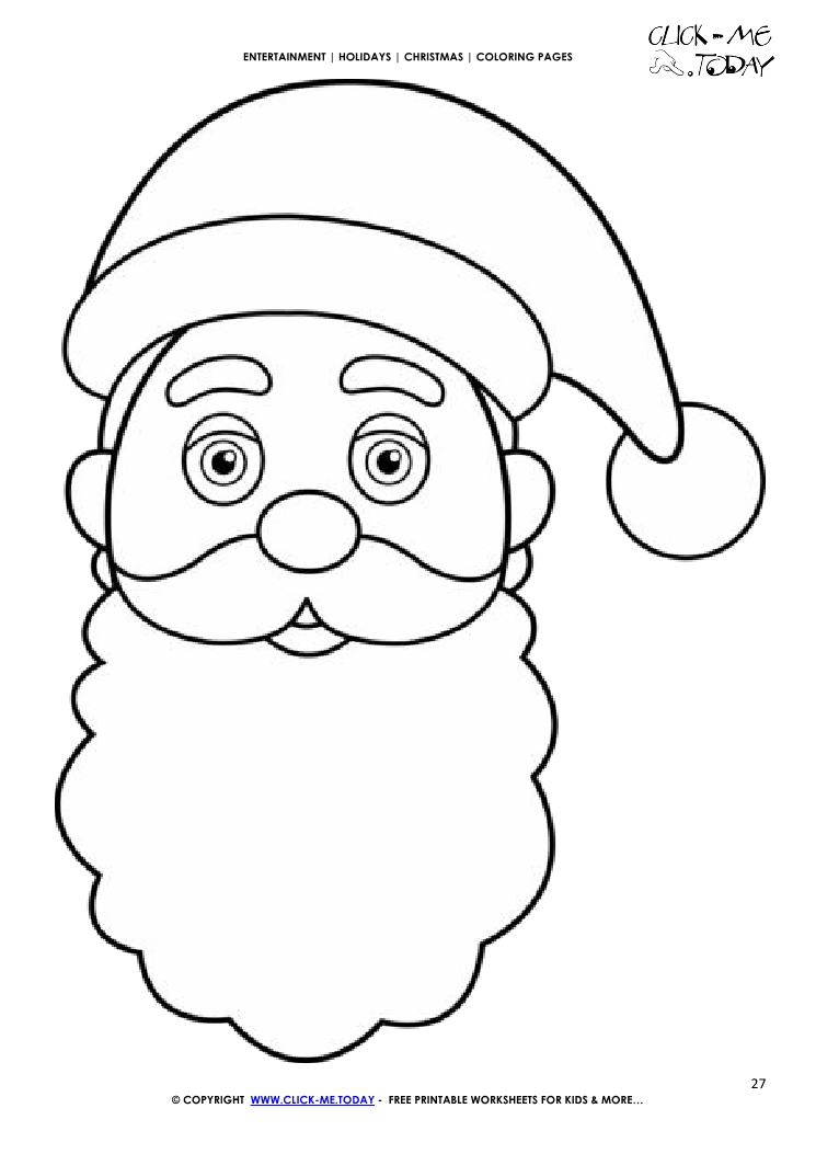 Free Santa Face Coloring Page Santa Claus 27