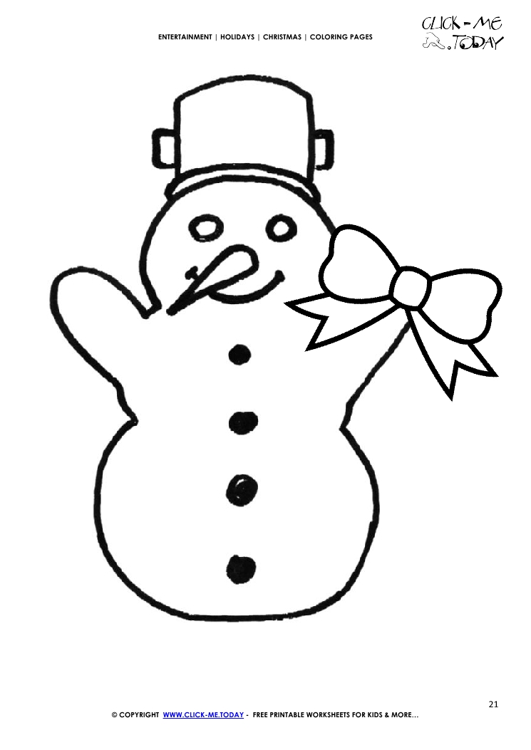 Snowman & Bow Coloring page
