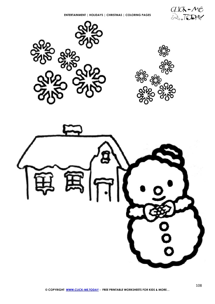 Snowman & Snow Coloring page