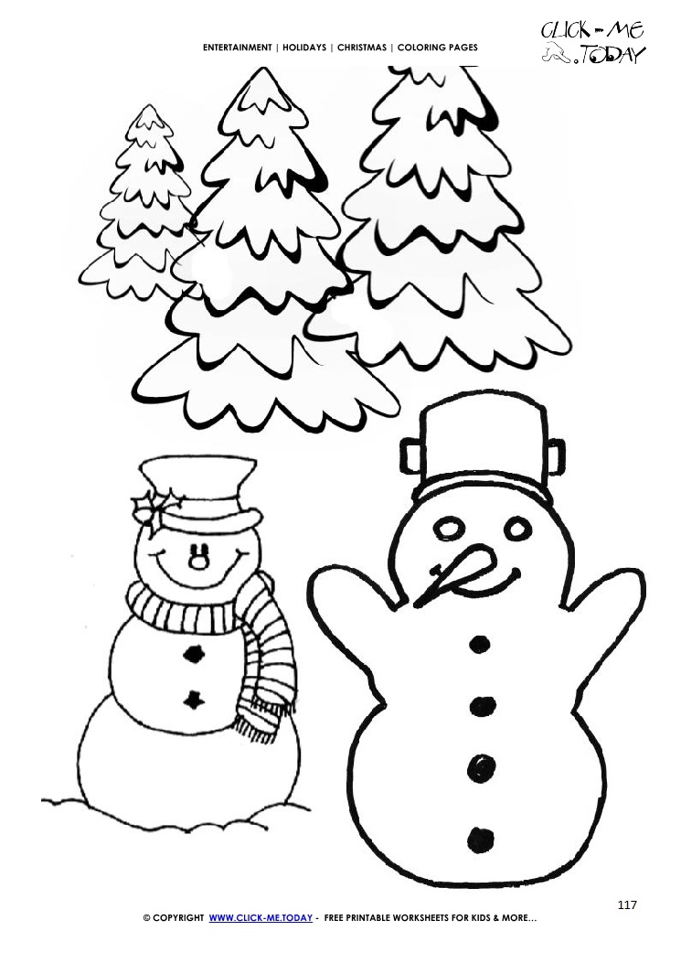 Snowmen Christmas Coloring page
