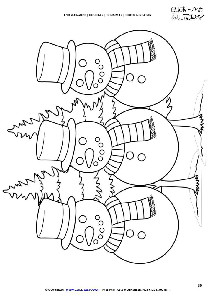 Snowmen & Firs Coloring page