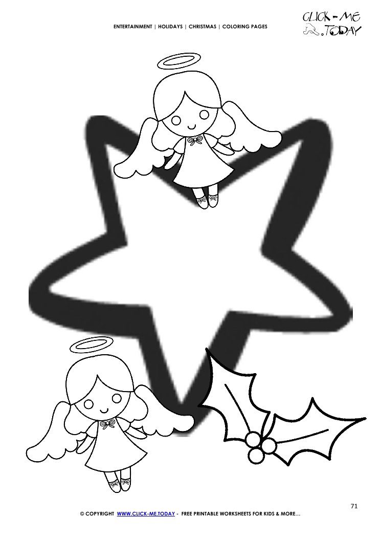 Star & angels Coloring page