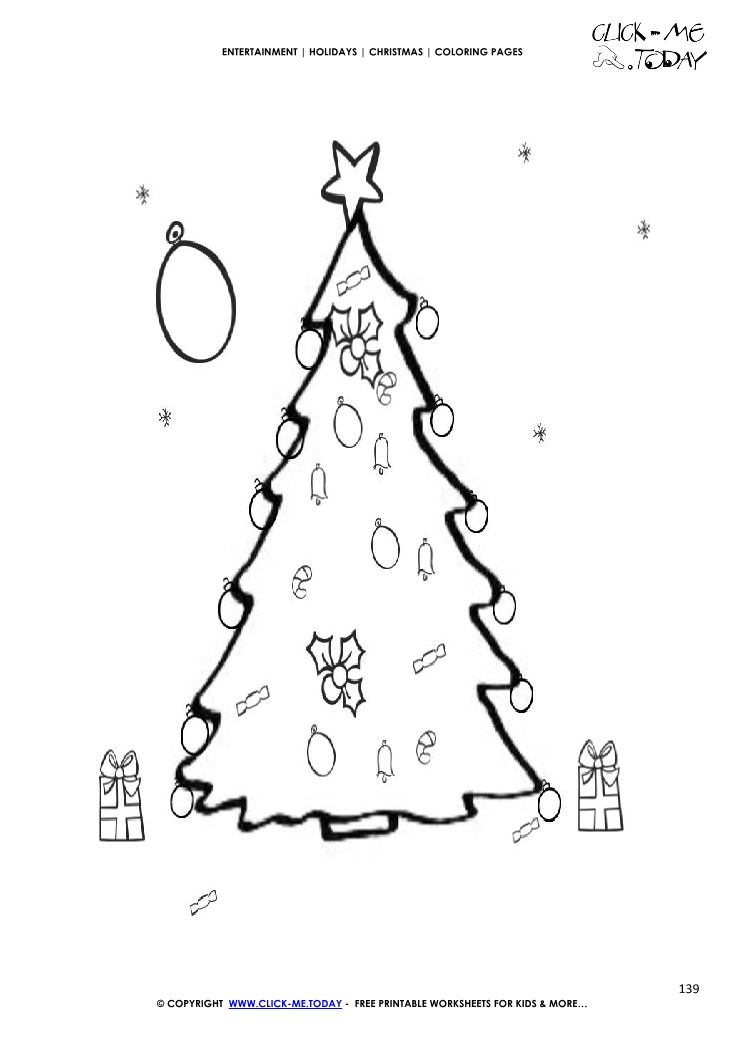 Tall Cristmas tree Coloring page