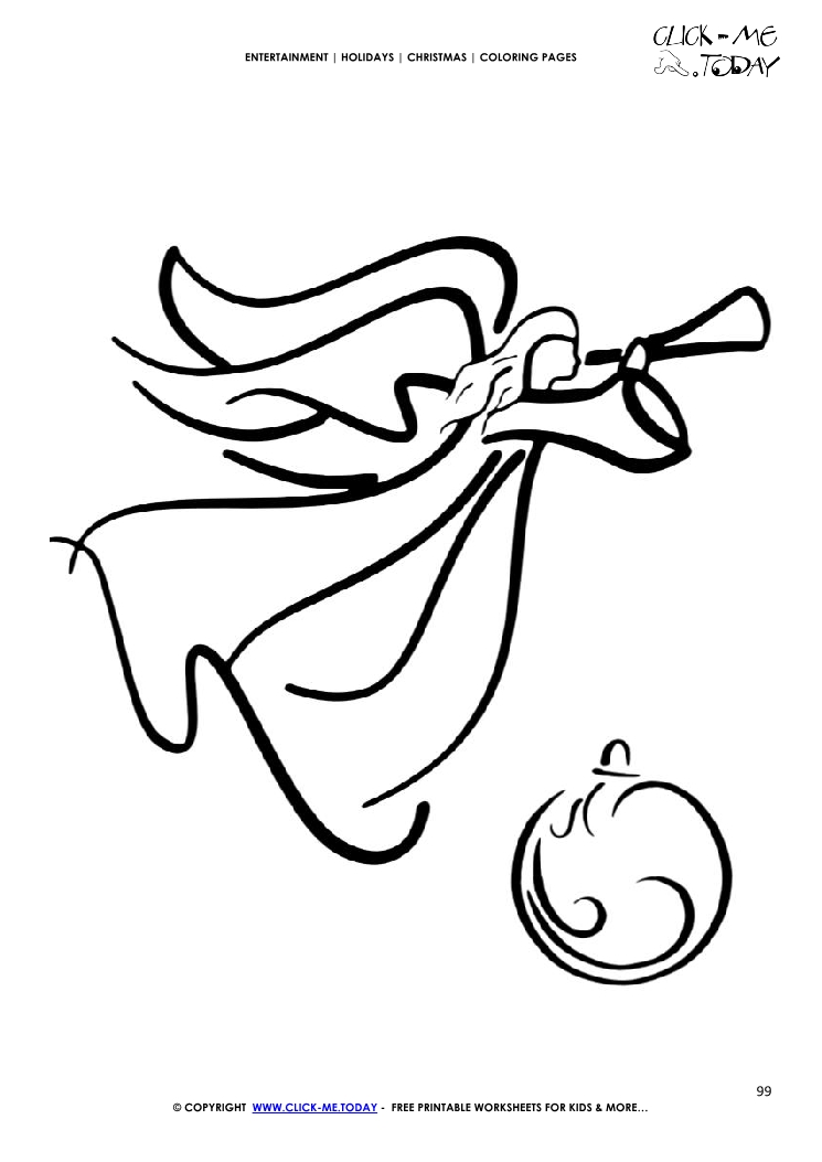 Xmas Angel & Ornament Coloring page