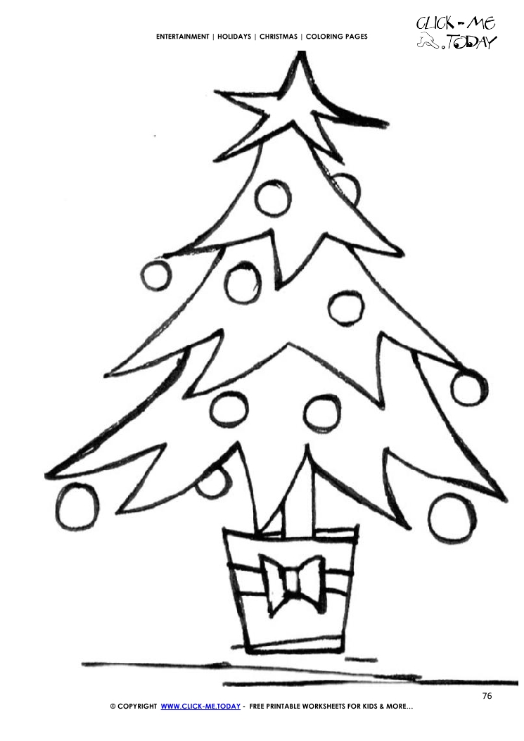 Xmas tree with pot Coloring page