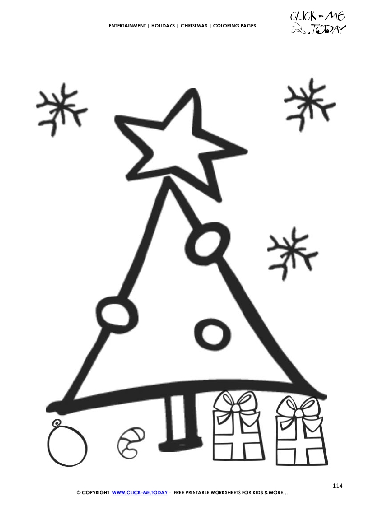 Xmas tree with star top Coloring page
