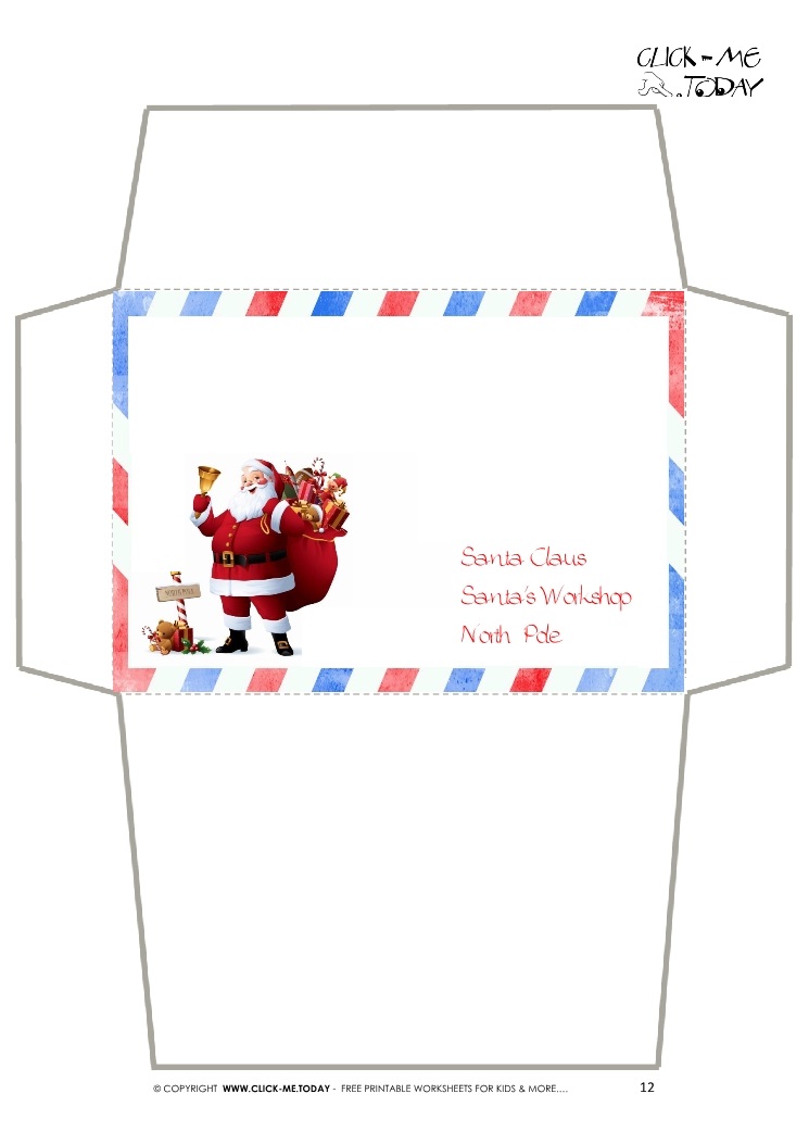 Craft envelope - Letter to Santa Claus -Border Santa-12