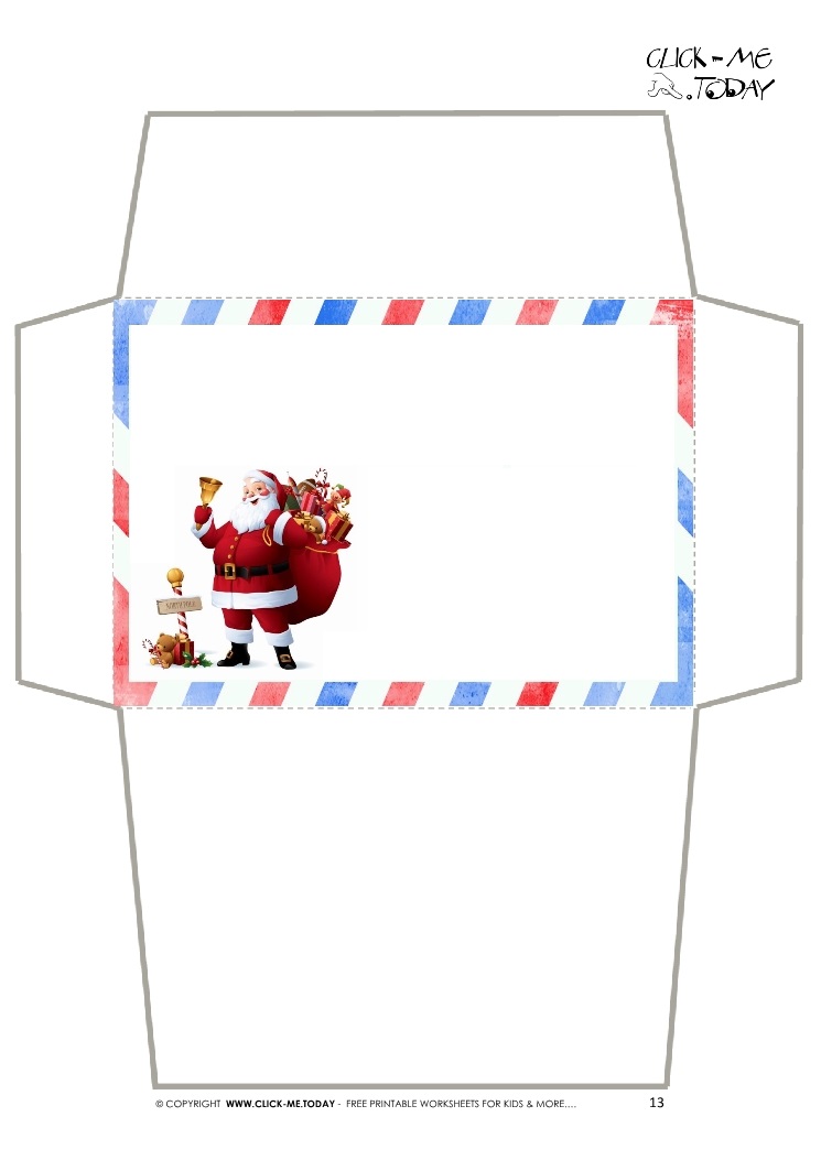 Craft envelope - Letter to Santa Claus -Simple Border Santa-13
