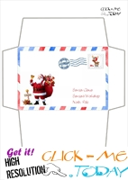 Envelope for Letter to Santa Claus craft  -Border Santa Stamp-17