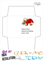 Envelope for Letter to Santa Claus craft -Black & White Santa Hat-18