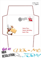 Printable Letter to Santa Claus envelope template -Reindeer Stamp-6