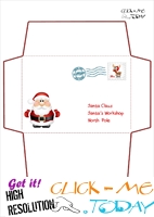 Printable Letter to Santa Claus envelope template -Cute Santa Stamp-9