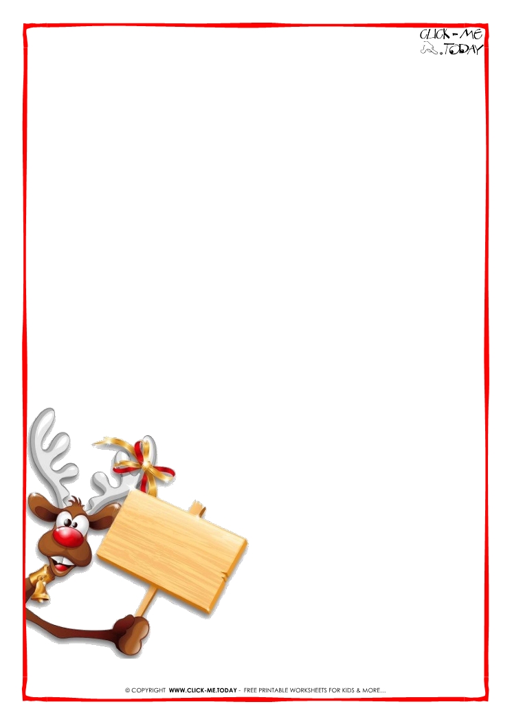 Printable Letter to Santa Claus blank paper template Reindeer-2