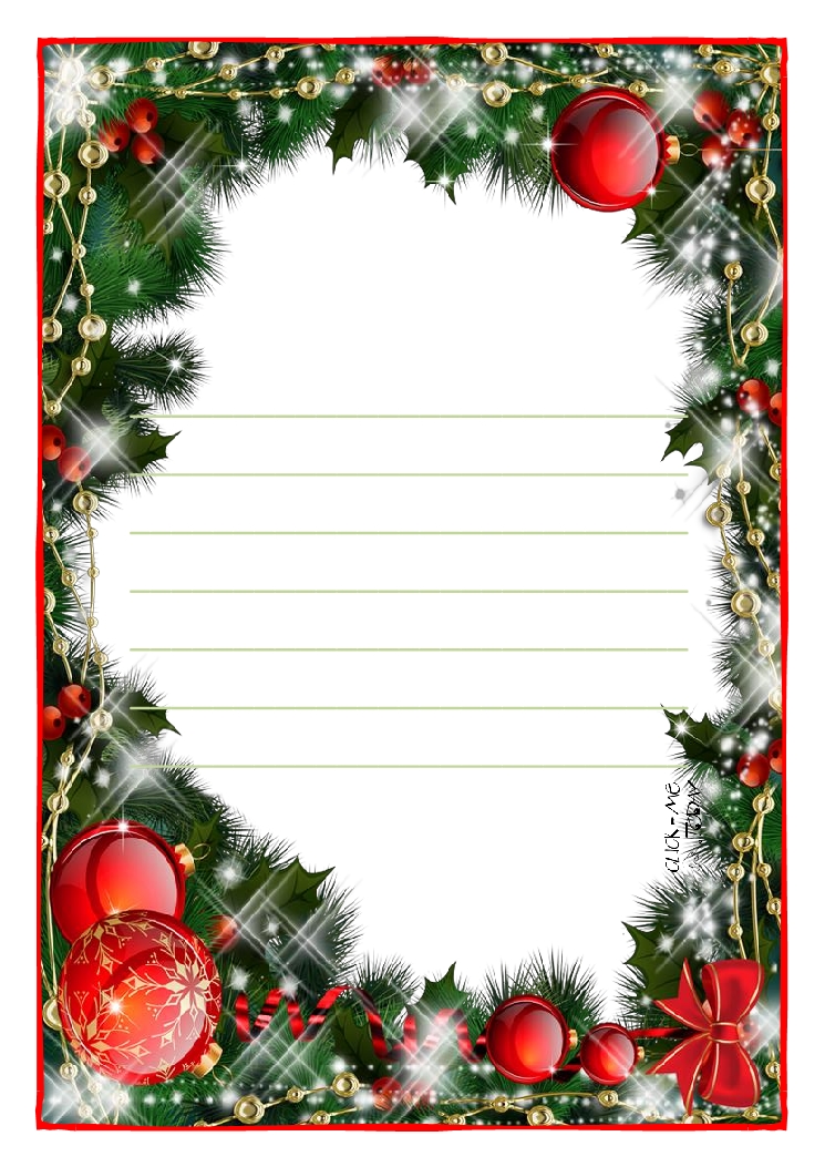 Letter to Santa Claus paper template with lines Christmas background-20