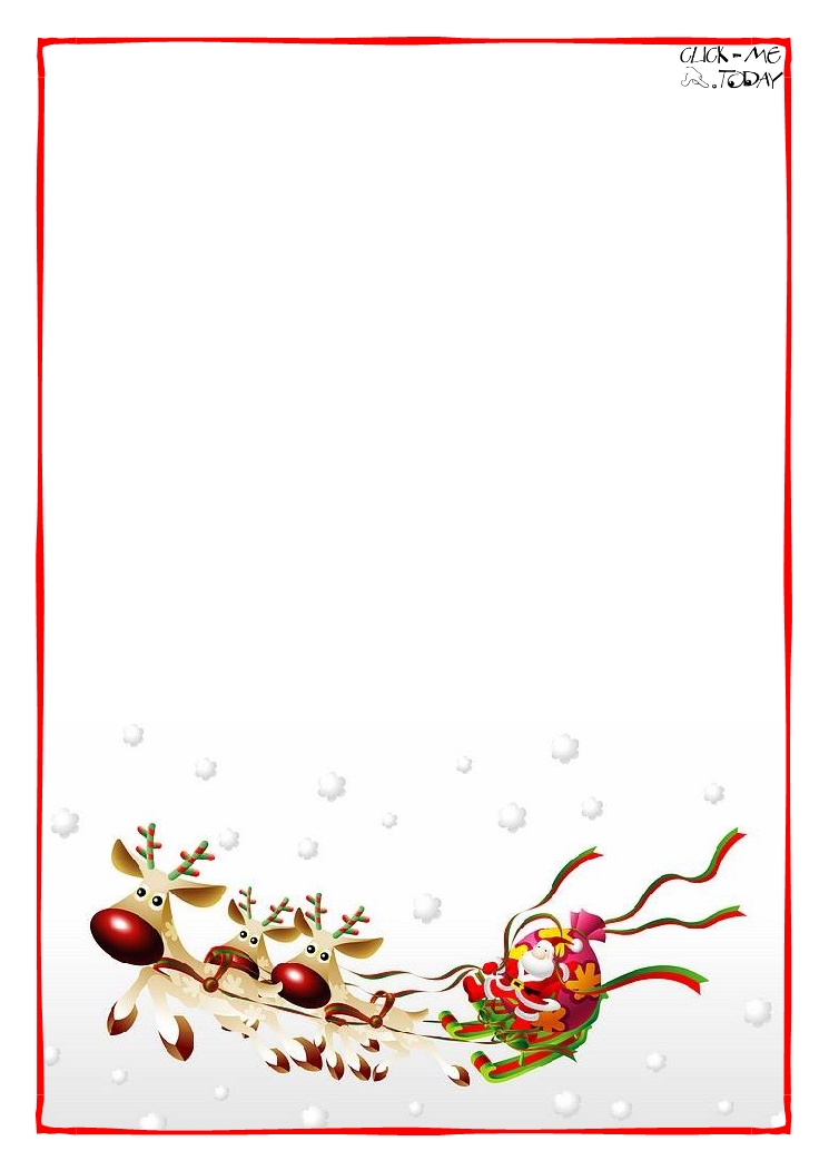 Printable Letter to Santa Claus blank paper template Sleigh Background-4