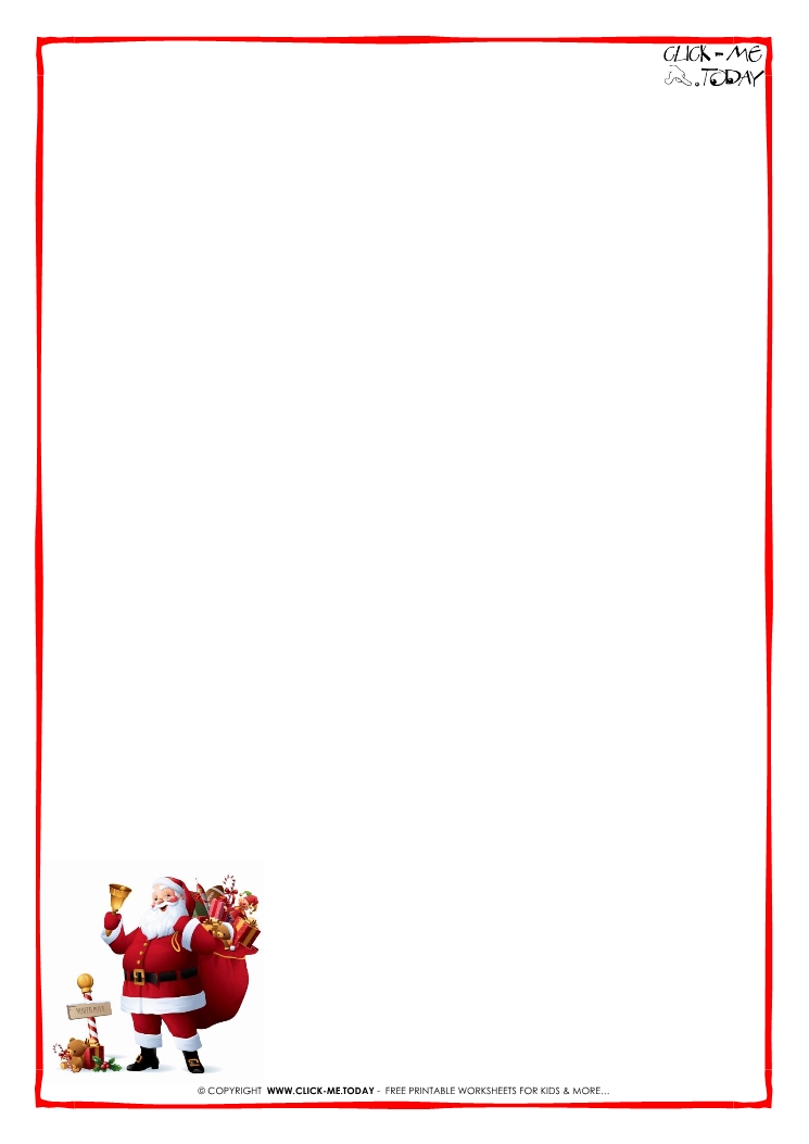 Printable Letter to Santa Claus blank paper Santa Border-5