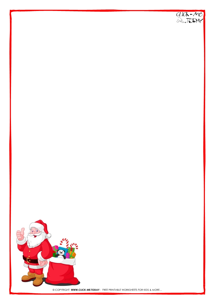 Letter to Santa Claus paper blank template Santa presents7