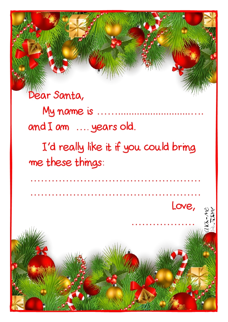 Ready letter to Santa Claus template - Less text -Xmas Decoration-9