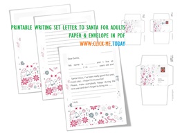 FREE PRINTABLE WRITING SET LETTER TO SANTA FOR ADULTS - PAPER ENVELOPE PDF