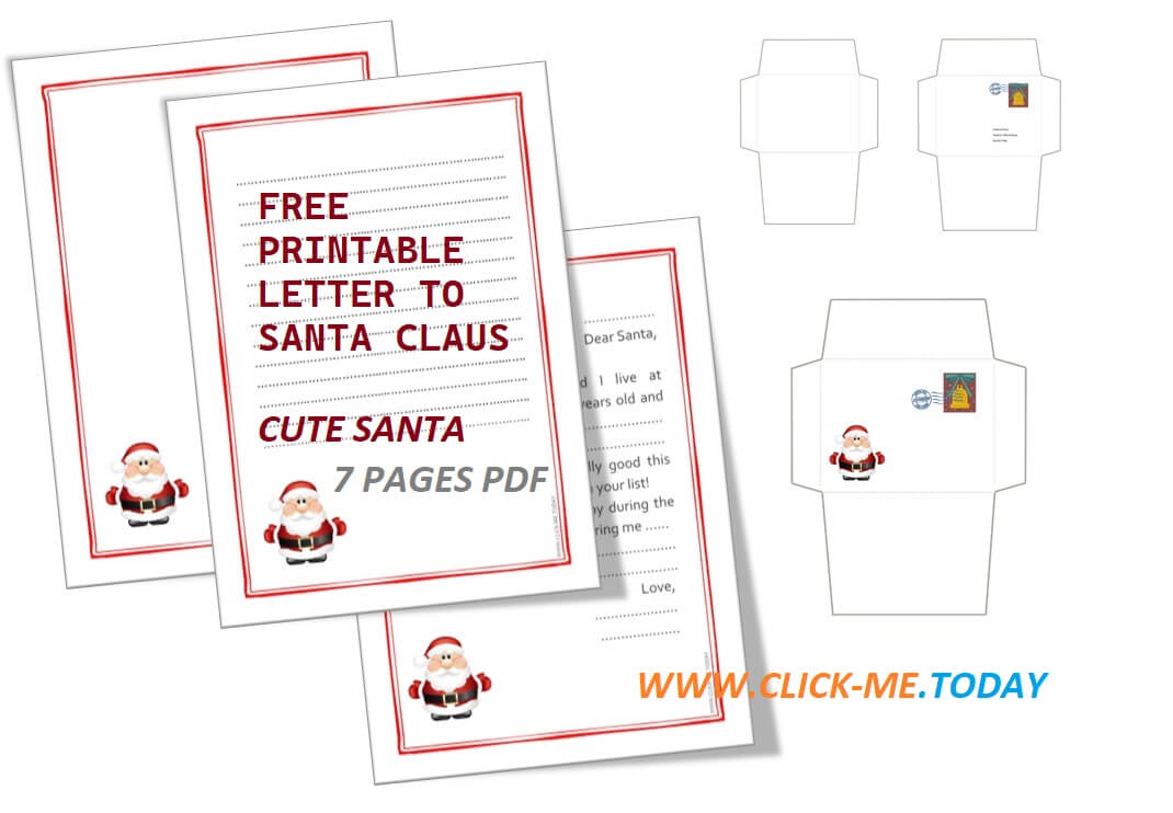 FREE PRINTABLE LETTER TO SANTA CLAUS TEMPLATE CUTE SANTA PDF