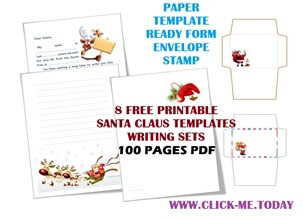 8 FREE PRINTABLE LETTER TO SANTA CLAUS TEMPLATE WRITING SETS PDF -1-