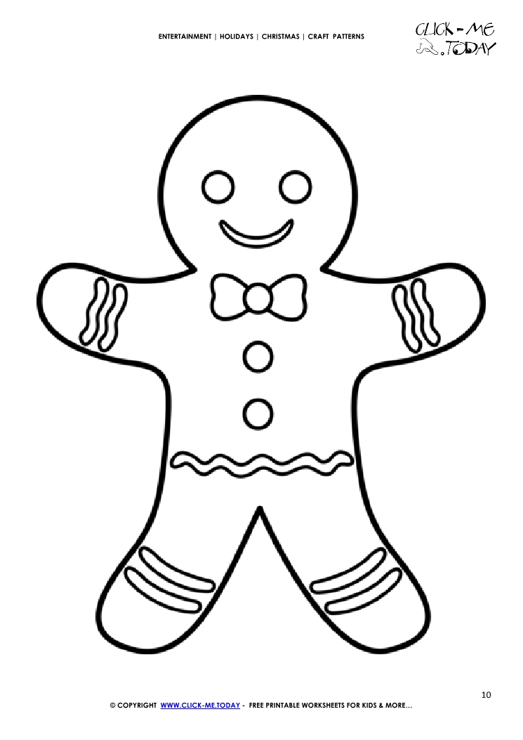 Free printable Gingerbread man Craft Pattern