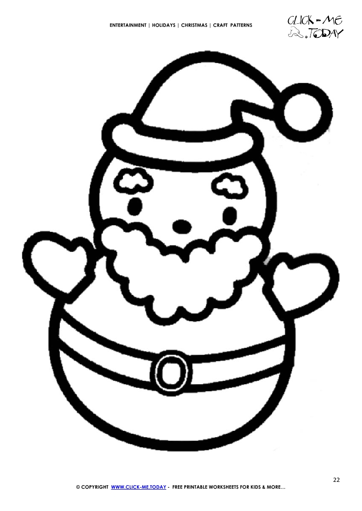 Free printable Cute Santa Claus Craft Pattern
