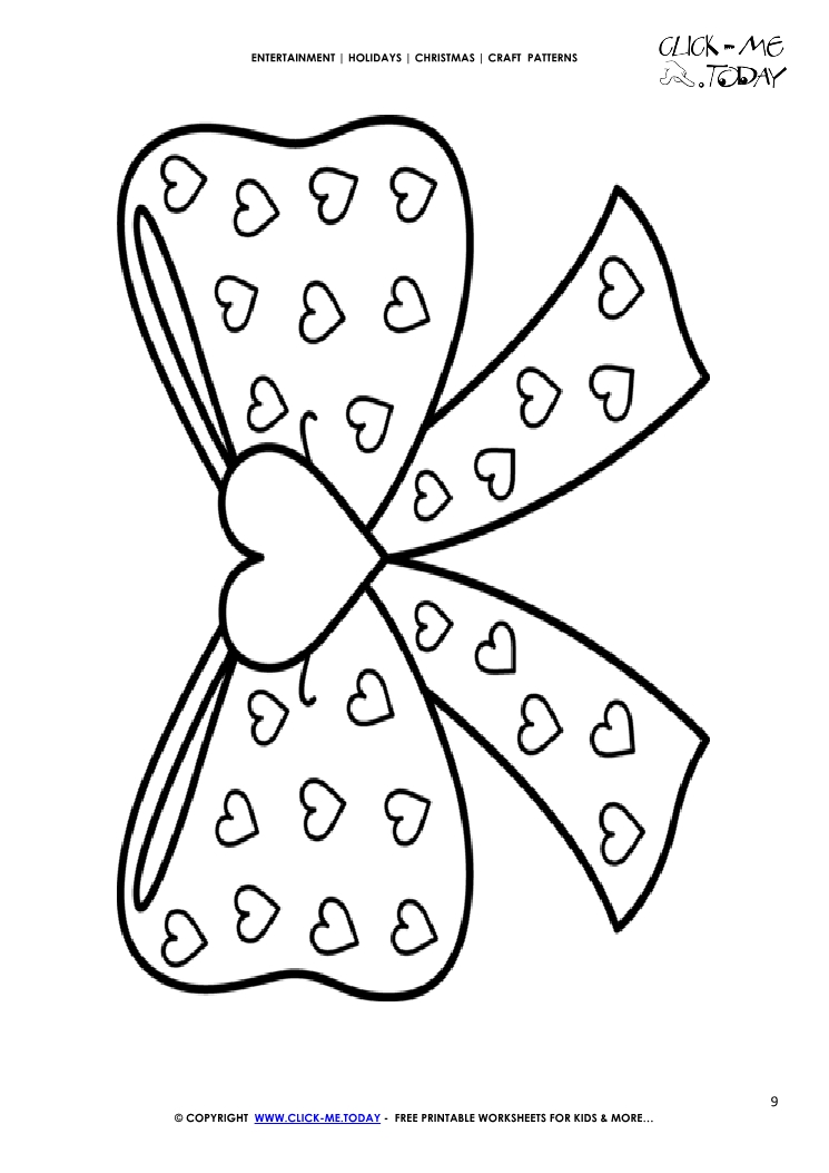 Free printable Pretty bow Craft Pattern
