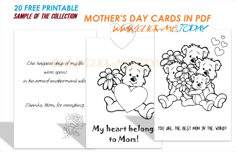 20 Free printable Mother's Day Cards in PDF