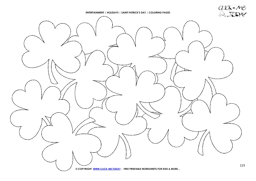 St. Patrick's Day Coloring page: 123 Lots of Shamrocks