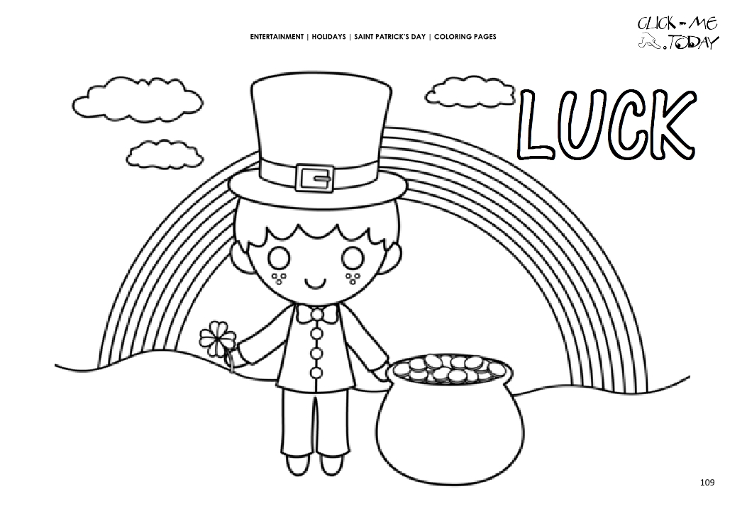 St. Patrick's Day Coloring page: 109 Leprechaun - landscape Luck