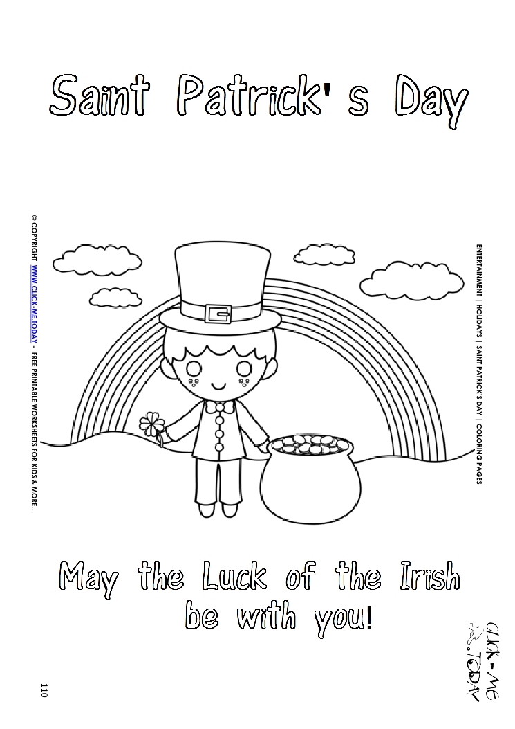 St. Patrick's Day Coloring page: 110 Leprechaun - landscape May
