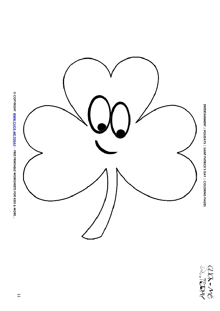St. Patrick's Day Coloring page: 11 Shamrock Face