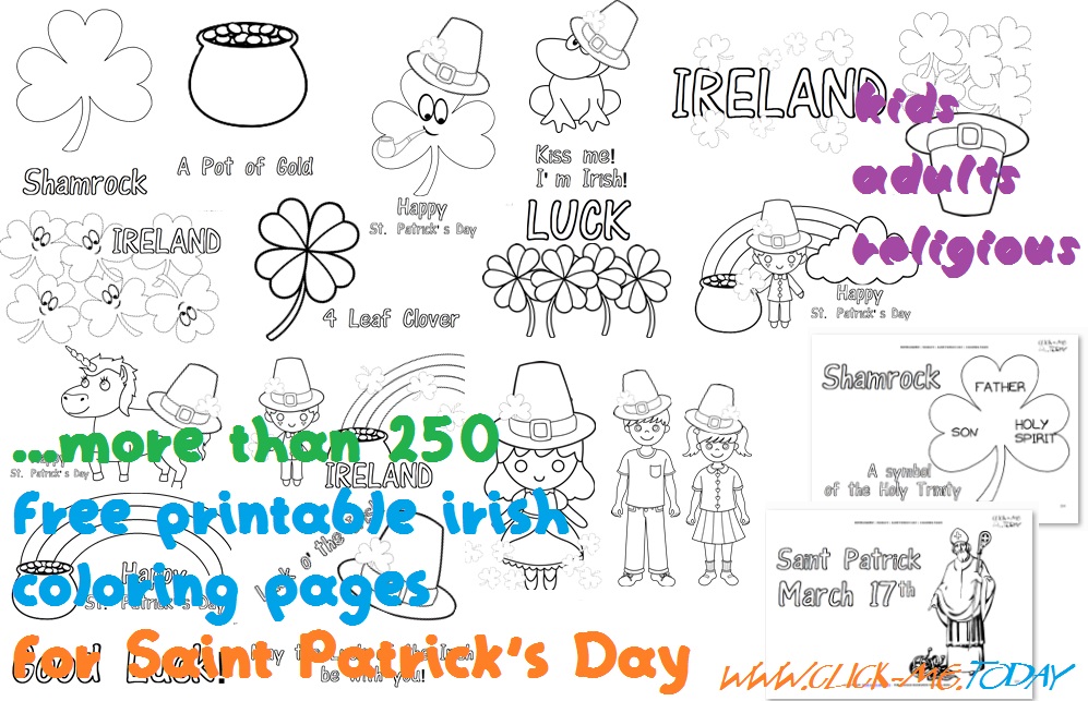 Free coloring pages for Saint Patrick's Day