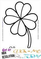 St. Patrick's Day Coloring page: 35 Big Four Leaf Clover Word