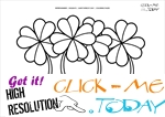St. Patrick's Day Coloring page:  42 Four Leaf Clovers-Good Luck